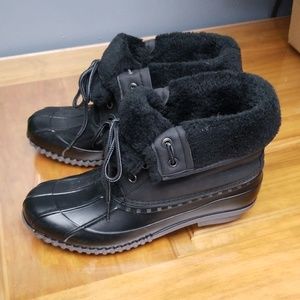 Womens Black Duck boots size 9